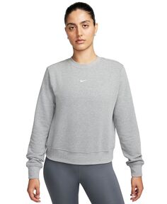 Женская толстовка из френч терри Dri-FIT One с круглым вырезом Nike, серый