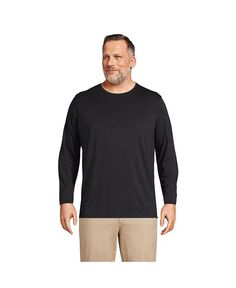 Мужская футболка Supima с длинными рукавами Lands&apos; End, черный