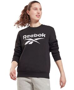 Женский флисовый свитшот с логотипом Identity Reebok, черный