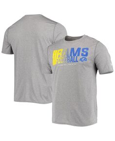 Мужская серая футболка Los Angeles Rams с аутентичной игрой New Era, серый