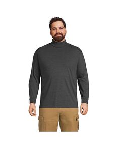 Мужская футболка с водолазкой Super-T Lands&apos; End, цвет Dark charcoal heather
