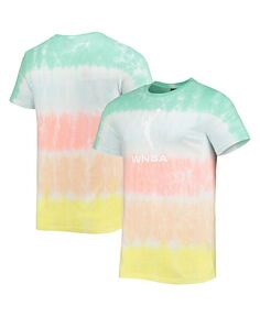 Мужская футболка мятно-кораллового цвета с логотипом WNBA Pride Tie-Dye The Wild Collective, зеленый
