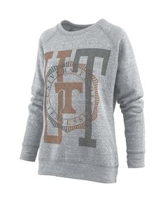 Женский пуловер с регланами Knobi Tennessee Volunteers Heather Grey Pressbox, серый