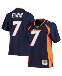 Женская футболка темно-синего цвета John Elway Denver Broncos Legacy Replica Team Mitchell &amp; Ness, синий