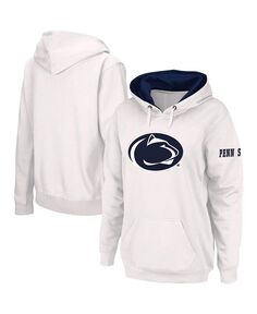 Женский белый пуловер с капюшоном и большим логотипом Penn State Nittany Lions Team Stadium Athletic, белый