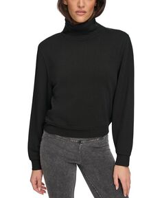 Женская флисовая водолазка, пуловер с длинными рукавами, толстовка Marc New York, черный
