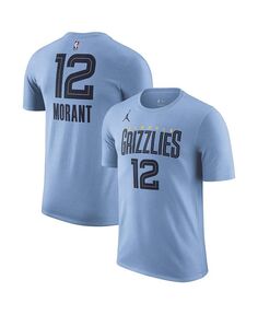 Голубая мужская футболка бренда Ja Morant Memphis Grizzlies 2022/23 Statement Edition с именем и номером Jordan, синий