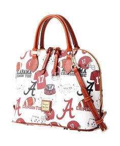 Женская сумка-портфель Alabama Crimson Tide Game Day на молнии Dooney &amp; Bourke, красный