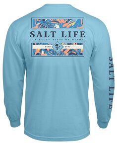 Мужская футболка с длинным рукавом и рисунком Salt Life Lounge Life, синий