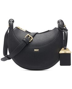 Маленькая сумка через плечо Barbara в форме полумесяца DKNY, черный