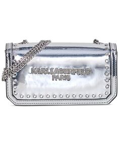 Миниатюрная сумка через плечо Kosette, украшенная стразами KARL LAGERFELD PARIS, серебро