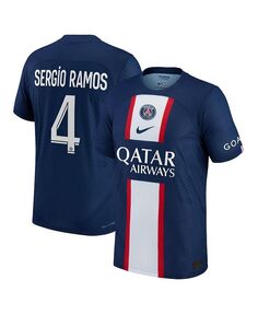 Мужская синяя футболка Sergio Ramos Paris Saint-Germain 2022/23, домашняя аутентичная футболка игрока Nike, синий