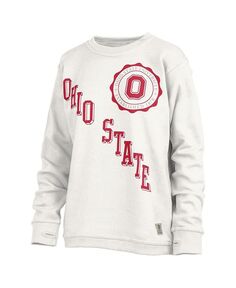 Женский белый пуловер-свитшот Ohio State Buckeyes Shoreline Sundown Pressbox, белый