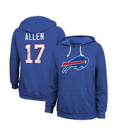 Женские нитки Josh Allen Royal, толстовка с капюшоном и именем и номером Buffalo Bills Majestic, синий