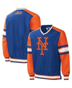 Мужской пуловер-ветровка с v-образным вырезом Royal New York Mets Yardline Starter, синий