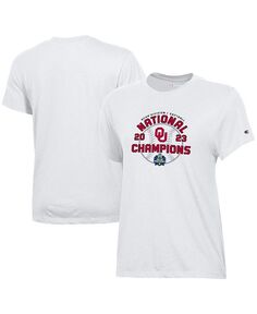Женская белая футболка софтбола NCAA «Оклахома Раноерс 2023» для колледжей World Series Champions в раздевалке, белый