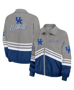 Женская серая рваная ветровка с молнией во всю длину Kentucky Wildcats в винтажном стиле WEAR by Erin Andrews, серый