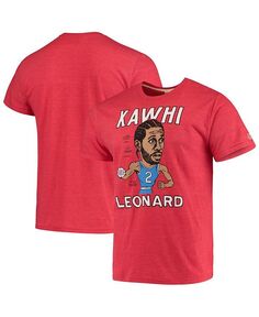 Мужская красная футболка Kawhi Leonard LA Clippers Caricature Tri-Blend Homage, красный