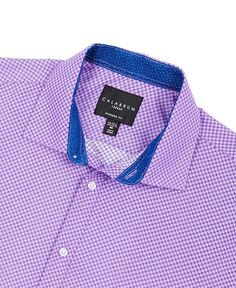 Мужская классическая рубашка стандартного кроя с аккуратным принтом и без морщин Calabrum, фиолетовый