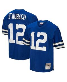 Мужская футболка темно-синего цвета Roger Staubach Dallas Cowboys Big and Tall 1971 Legacy Retired Player Mitchell &amp; Ness, синий