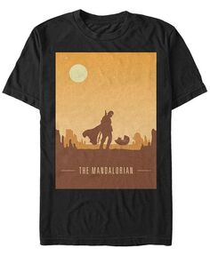Мужская футболка с короткими рукавами и плакатом «Звездные войны: Мандалорский закат» Fifth Sun, черный