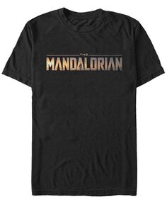 Мужская футболка с короткими рукавами и логотипом Star Wars The Mandalorian Title Fifth Sun, черный