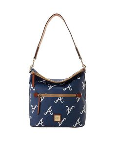 Женская большая сумка Atlanta Braves Sporty с монограммой Dooney &amp; Bourke, синий