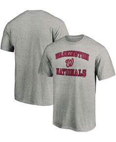 Мужская серая футболка Washington Nationals Heart Soul с меланжевым рисунком Fanatics, серый