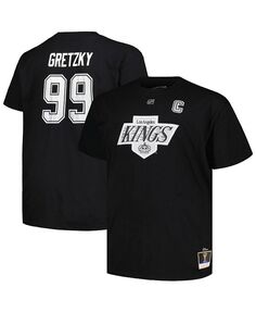 Мужская черная футболка с именем и номером Los Angeles Kings Wayne Gretzky Big and Tall Profile, черный