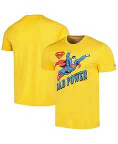 Мужская золотая футболка Superman Dad Power Tri-Blend Homage, золото