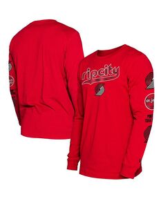 Мужская красная футболка с длинным рукавом Portland Trail Blazers 2023/24 City Edition New Era, красный