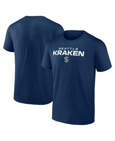 Мужская футболка с логотипом Deep Sea Blue Seattle Kraken Barnburner Fanatics, синий