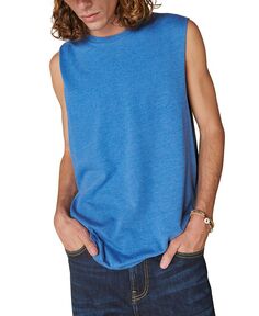 Мужская стираная футболка с короткими рукавами и карманами с круглым вырезом Lucky Brand, синий