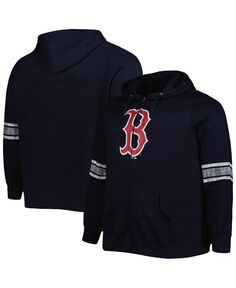 Женская темно-синяя толстовка с молнией во всю длину и логотипом темно-серого цвета Boston Red Sox Profile, синий