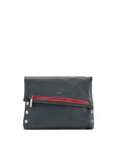 Кожаная сумка через плечо VIP среднего размера Hammitt, цвет Black Gunmetal Red Zip