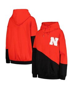 Женский пуловер с капюшоном алого и черного цвета Nebraska Huskers Matchmaker с диагональным капюшоном Gameday Couture, красный