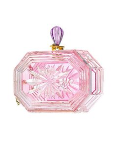 Женский флакон духов, прозрачный акриловый клатч с цветочной огранкой Milanblocks, розовый