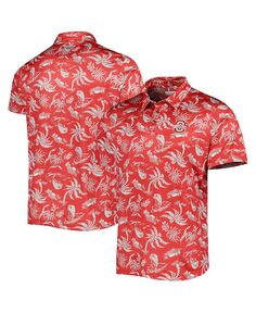Мужская рубашка-поло с омни-оттенком Scarlet Ohio State Buckeyes Super Terminal Tackle Columbia, красный