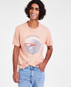Мужская футболка с рисунком Catch the Waves Sun + Stone, оранжевый