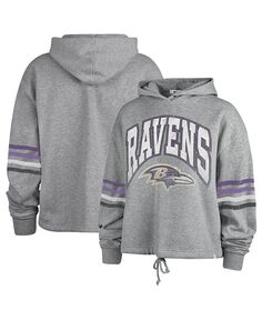Женский пуловер с капюшоном цвета Хизер Серый Baltimore Ravens Upland Bennett &apos;47 Brand, серый