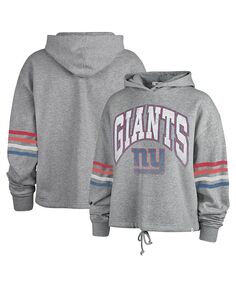 Женский пуловер с капюшоном цвета Хизер Серый New York Giants Upland Bennett &apos;47 Brand, серый
