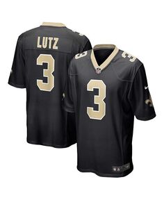 Мужская черная футболка New Orleans Saints Wil Lutz Game Nike, черный