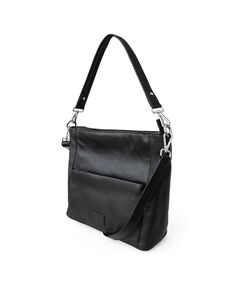 Женская большая кожаная сумка через плечо Hobo с несколькими карманами на молнии Club Rochelier, черный
