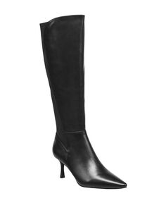 Женские кожаные прямые ботинки Logan с острым носком French Connection, черный