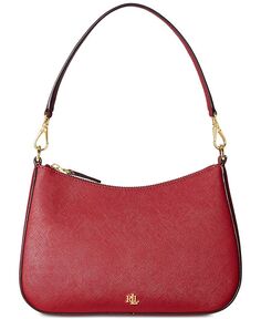 Кожаная сумка через плечо Danni среднего размера с перекрестием Lauren Ralph Lauren, красный