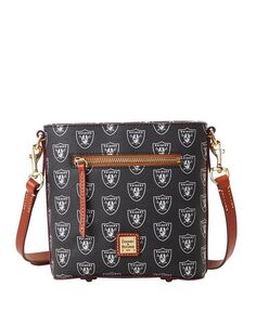 Женская маленькая фирменная сумка через плечо на молнии Las Vegas Raiders Dooney &amp; Bourke, черный