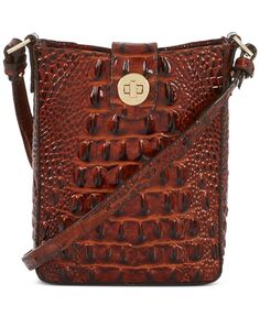Миниатюрная кожаная сумка через плечо Marley Melbourne Brahmin, коричневый