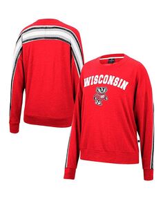 Женский свободный пуловер с принтом Red Wisconsin Badgers Team Colosseum, красный