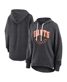 Женский роскошный пуловер с капюшоном и худи цвета серого цвета с логотипом Heather San Francisco Giants Fanatics, черный