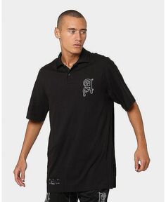 Мужская рубашка-поло оверсайз в стиле милитари The Anti Order, черный